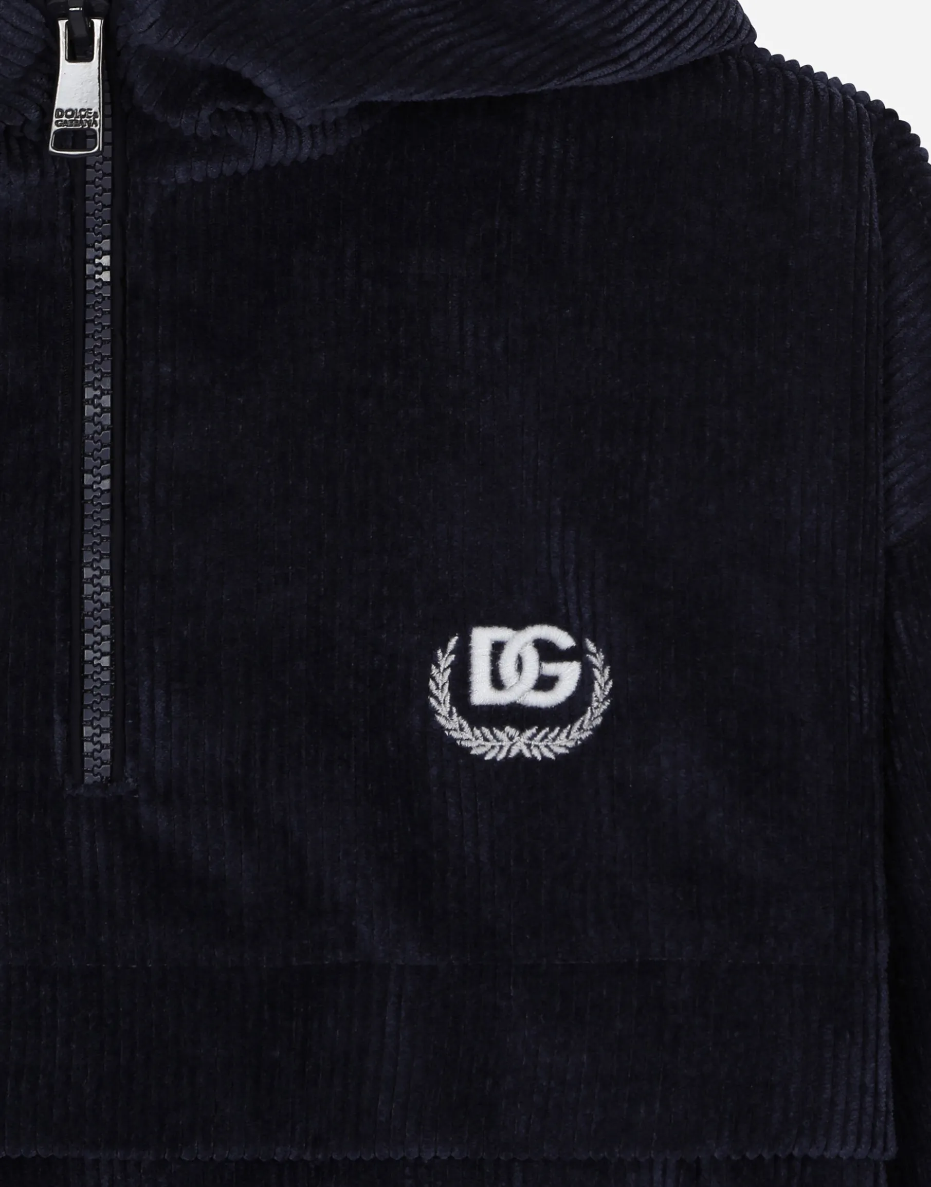 Velvet hoodie with DG laurel logo