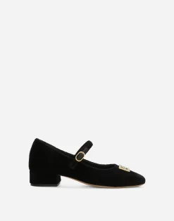 Velvet Mary Janes