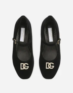 Velvet Mary Janes
