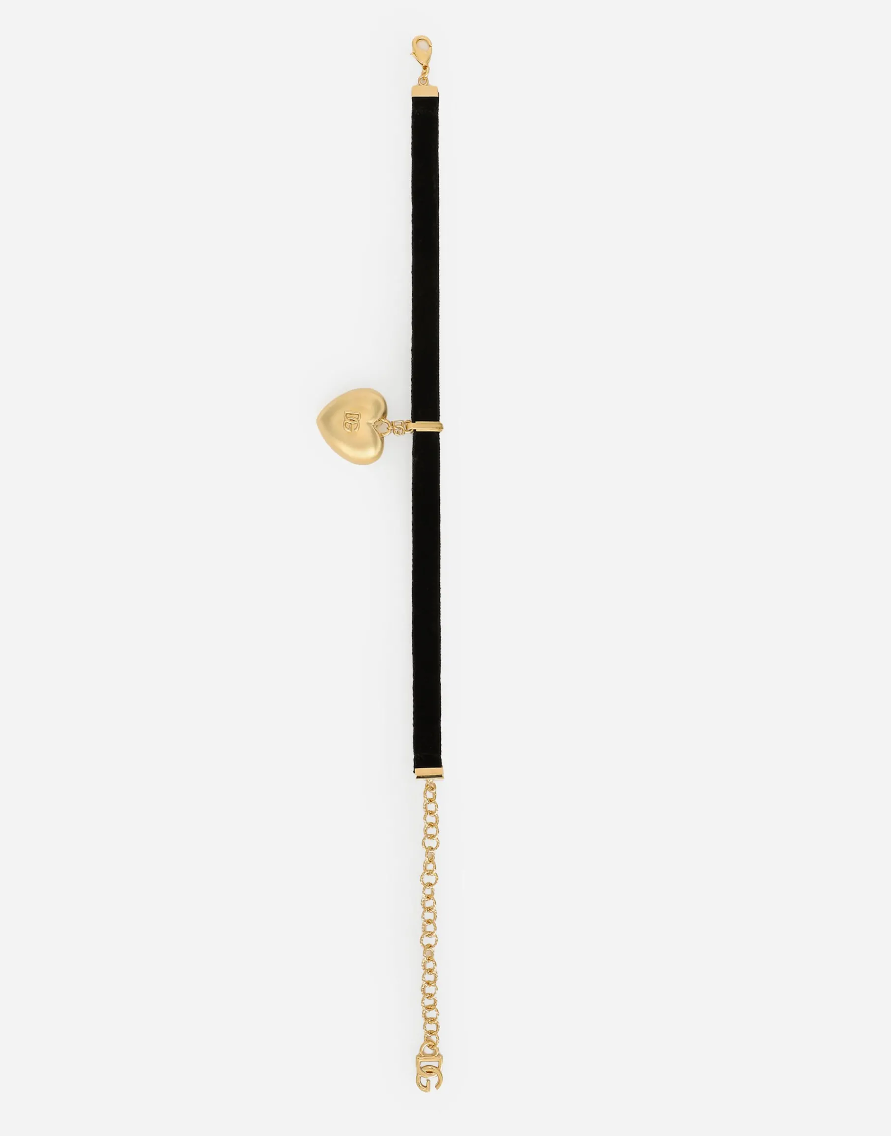 Velvet ribbon necklace with DG logo heart