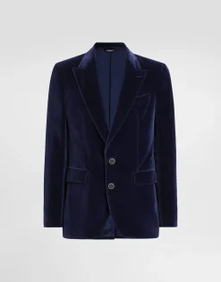 Velvet single-breasted jacket