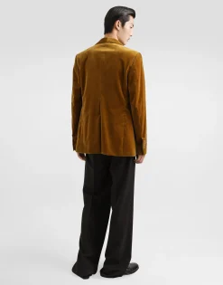 Velvet single-breasted jacket