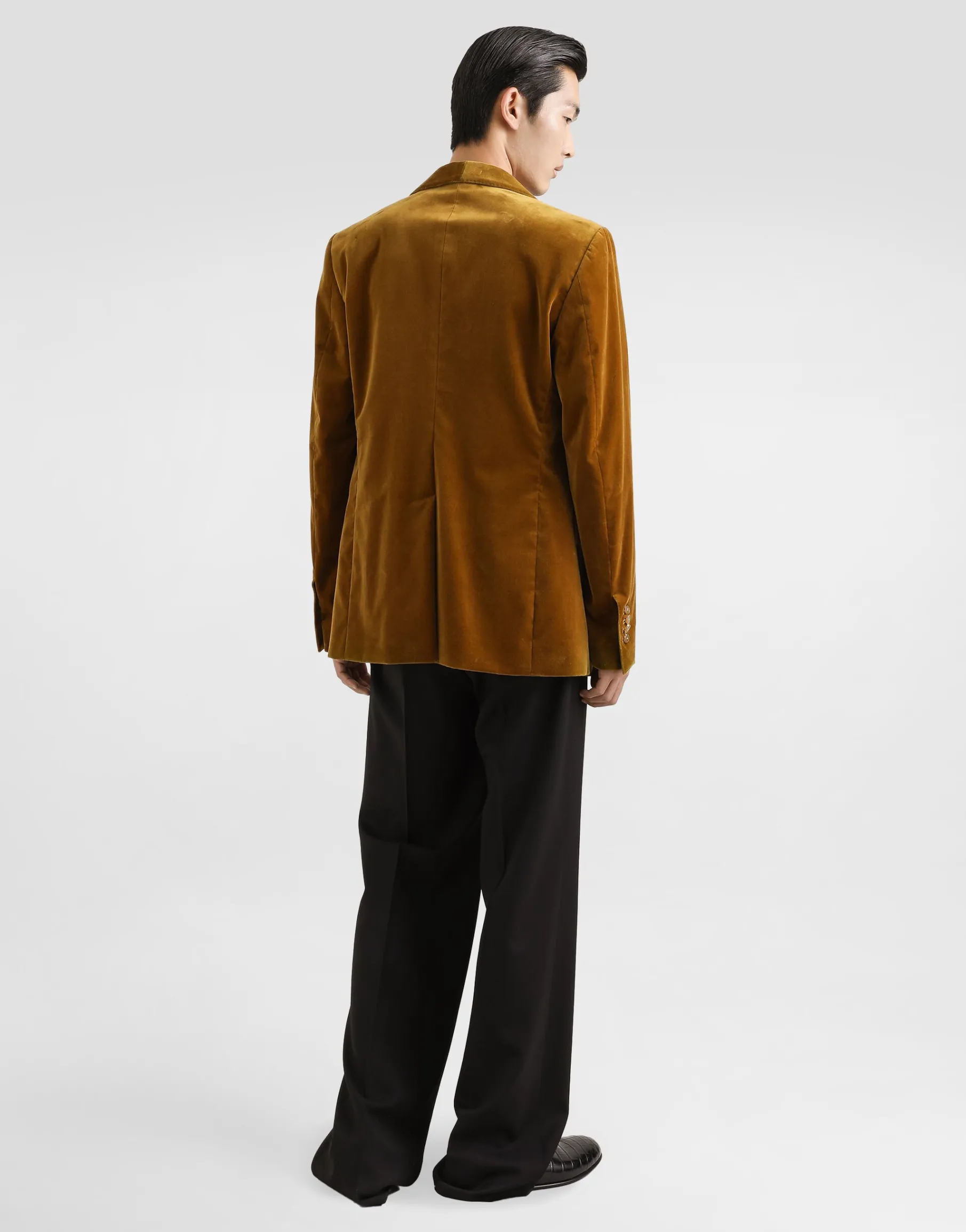 Velvet single-breasted jacket
