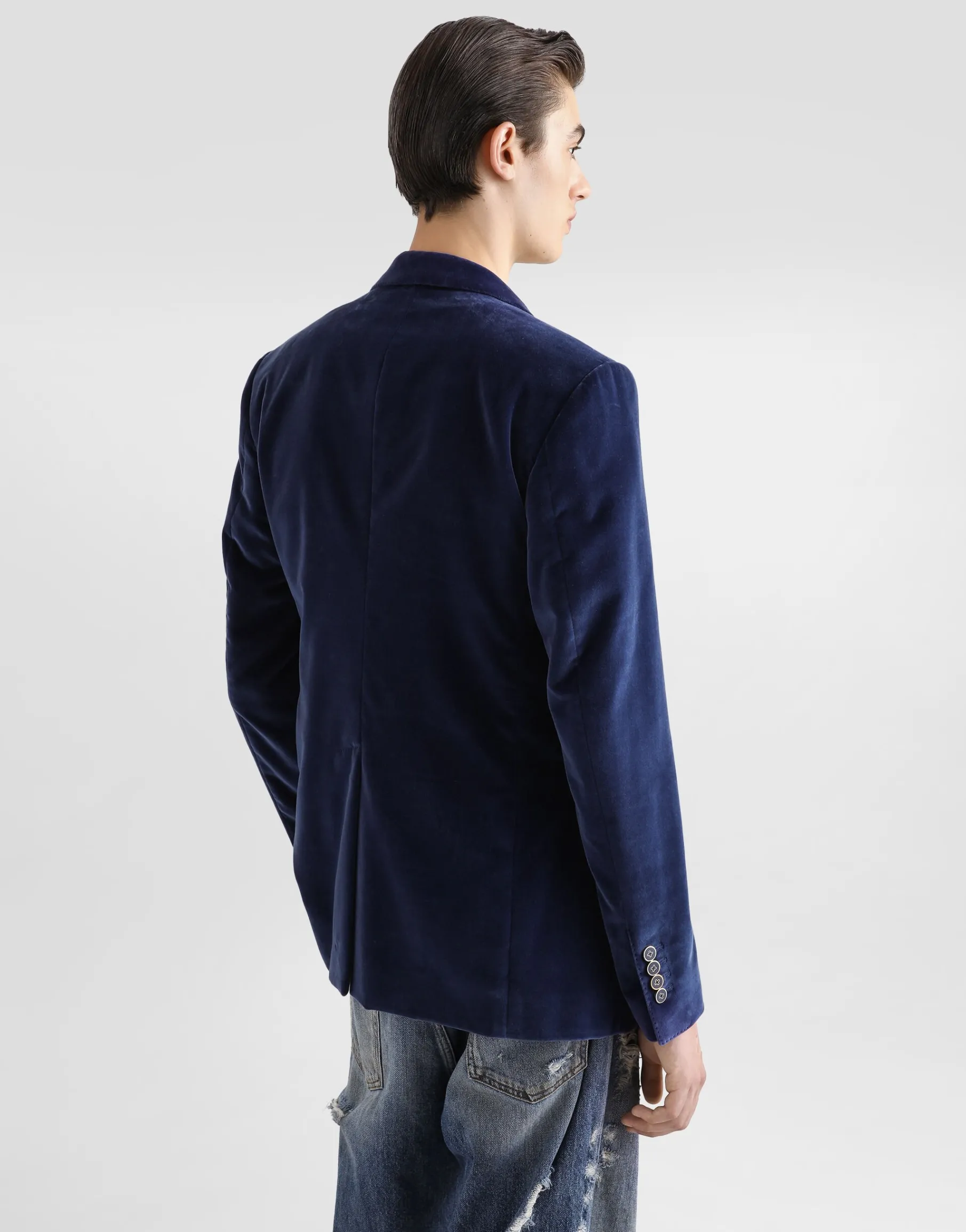 Velvet single-breasted jacket