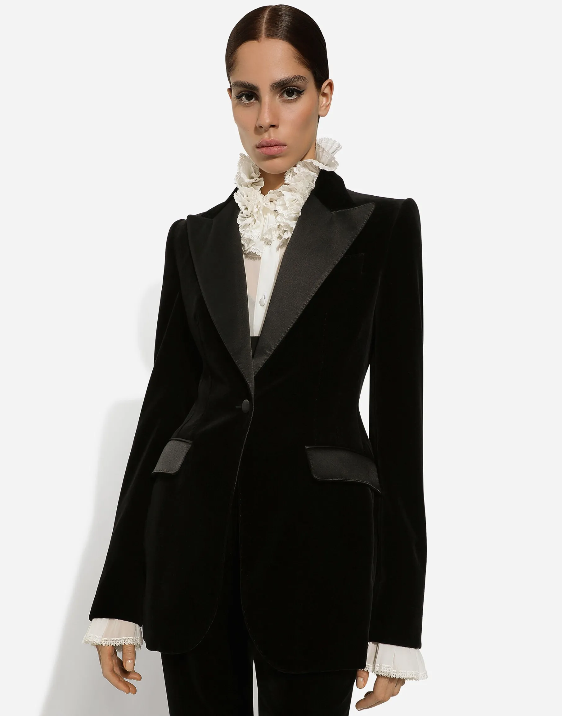 Velvet single-breasted Turlington tuxedo jacket