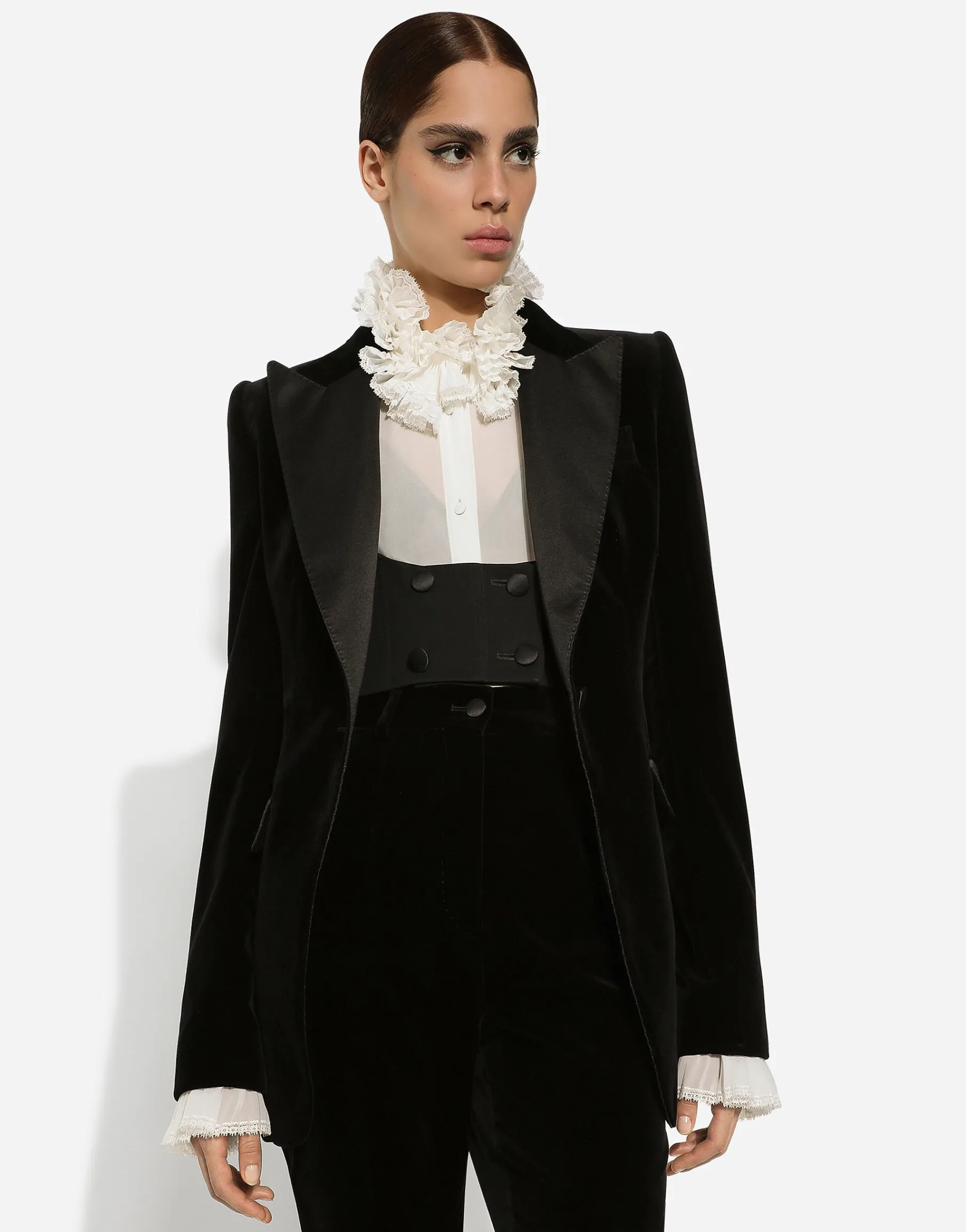 Velvet single-breasted Turlington tuxedo jacket