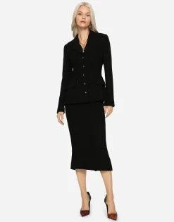Virgin wool pencil skirt
