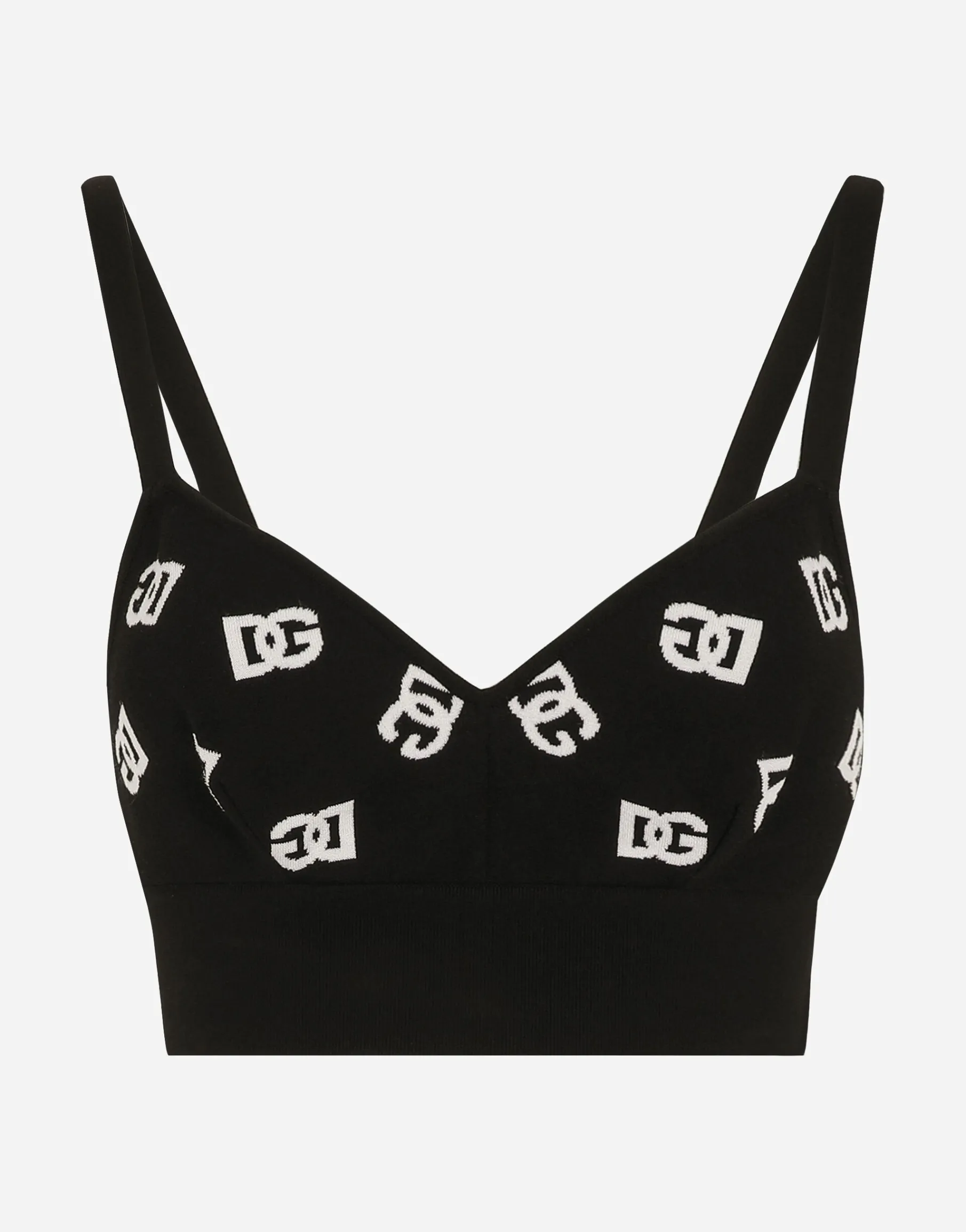 Viscose bralette top with jacquard DG logo