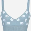Viscose bralette top with jacquard DG logo