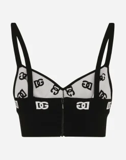 Viscose bralette top with jacquard DG logo
