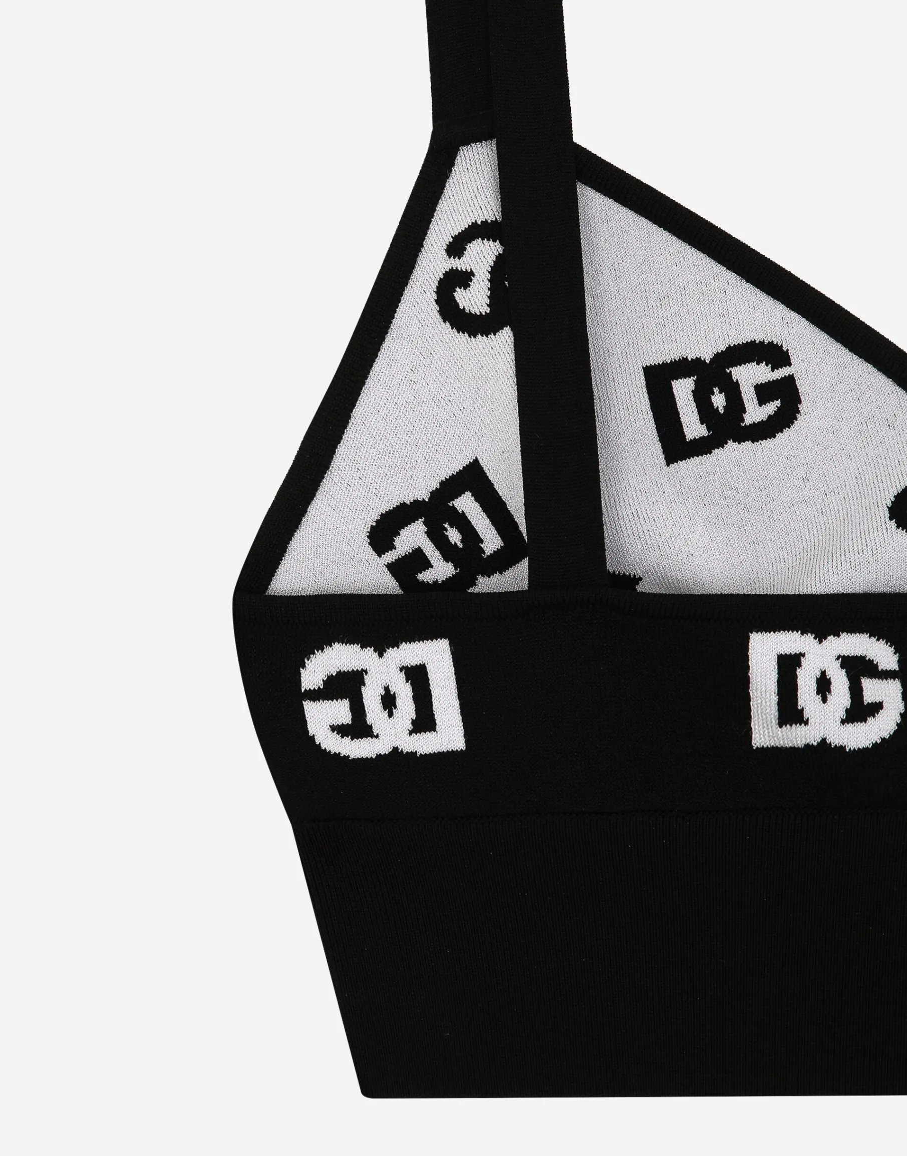 Viscose bralette top with jacquard DG logo