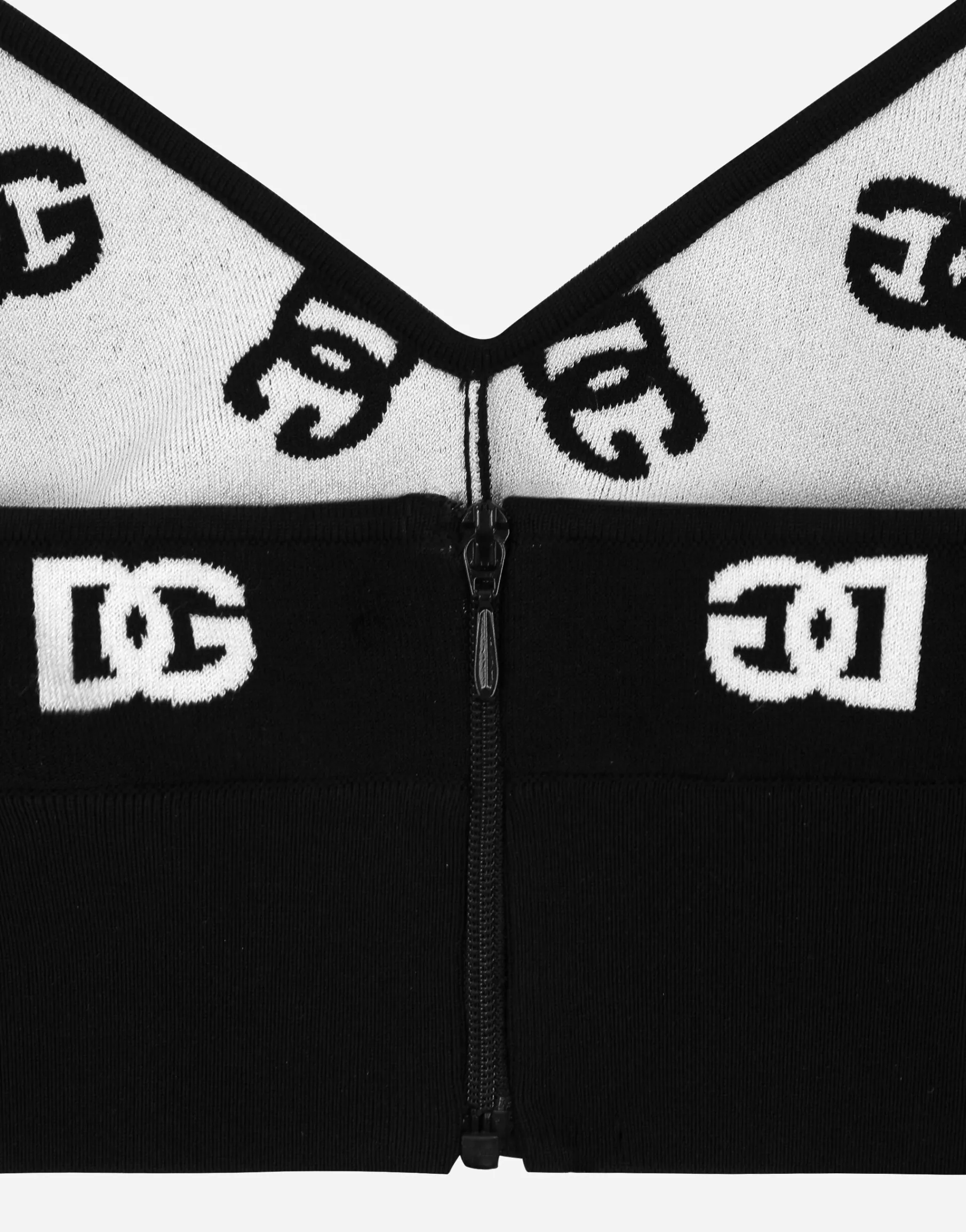 Viscose bralette top with jacquard DG logo