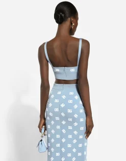 Viscose bralette top with jacquard DG logo