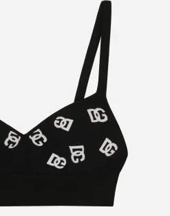 Viscose bralette top with jacquard DG logo
