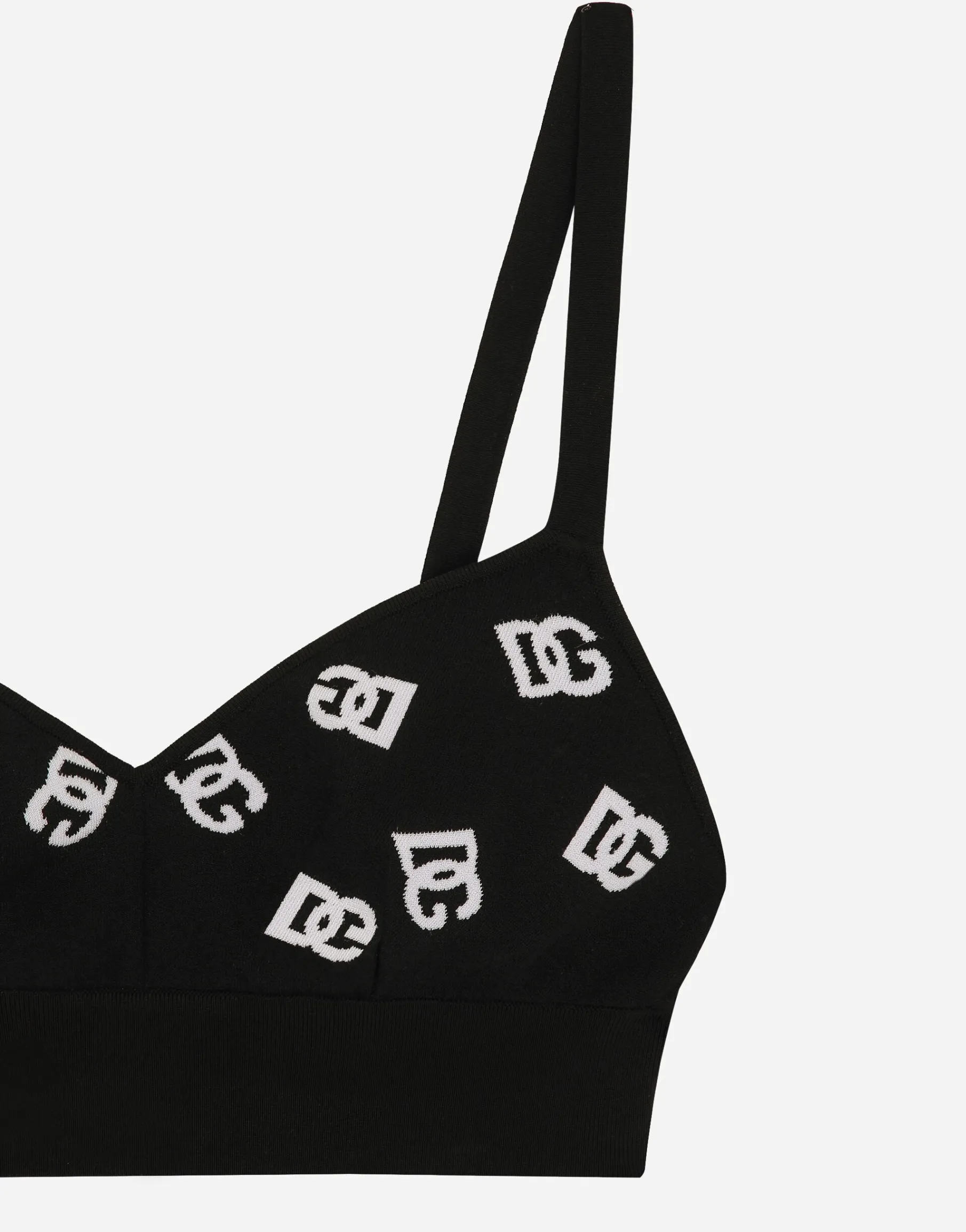 Viscose bralette top with jacquard DG logo
