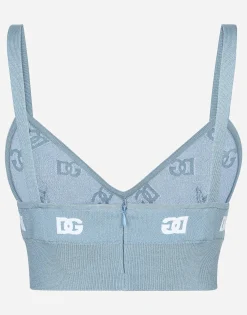 Viscose bralette top with jacquard DG logo