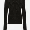 Viscose cardigan with all-over DG logo