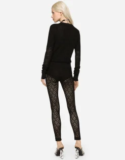 Viscose cardigan with all-over DG logo