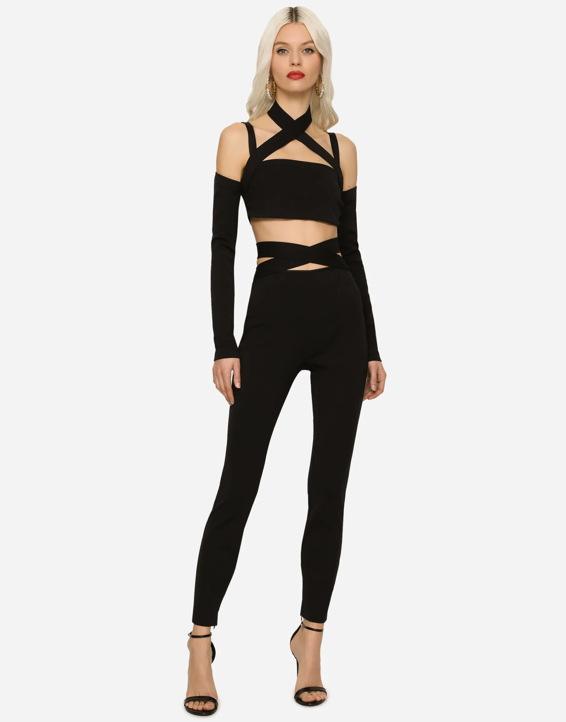 Viscose pants with strap detail