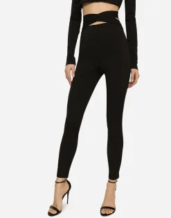 Viscose pants with strap detail