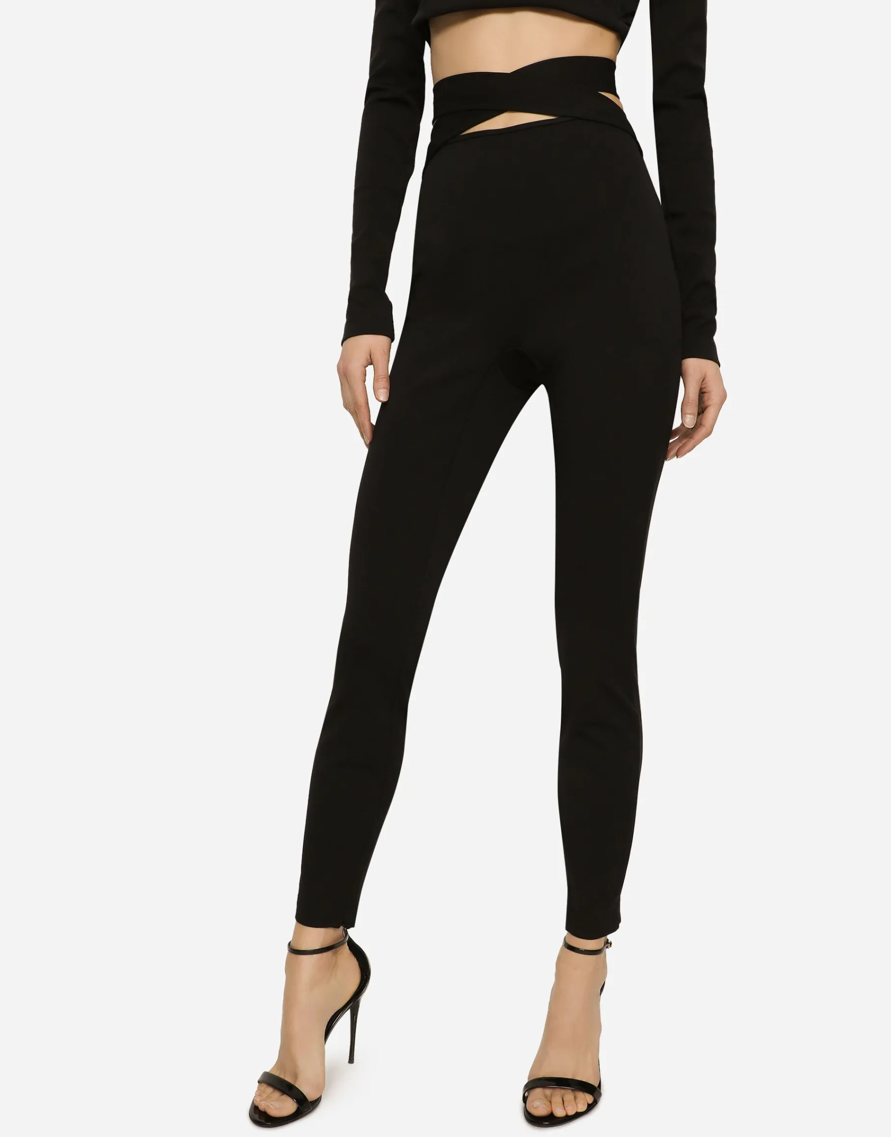 Viscose pants with strap detail