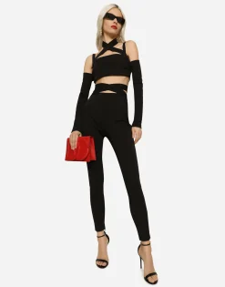Viscose pants with strap detail