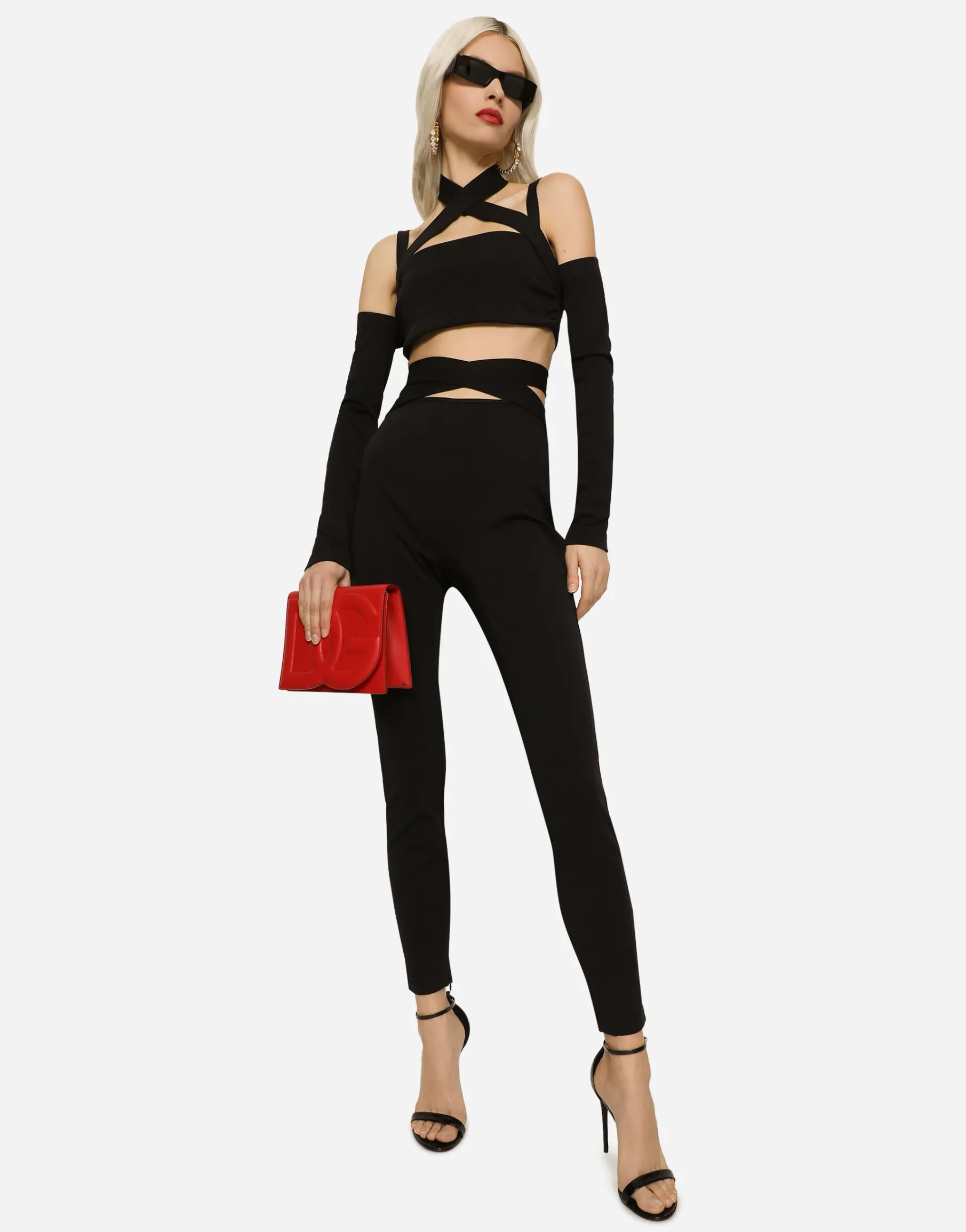 Viscose pants with strap detail