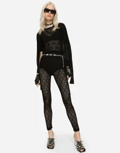 Viscose sweater with all-over DG logo