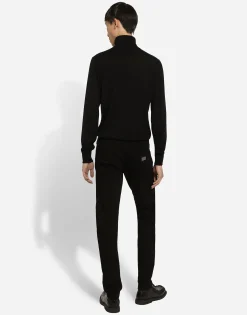 Washed black slim-fit stretch jeans