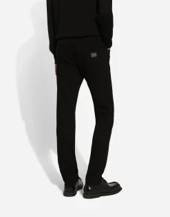 Washed black slim-fit stretch jeans