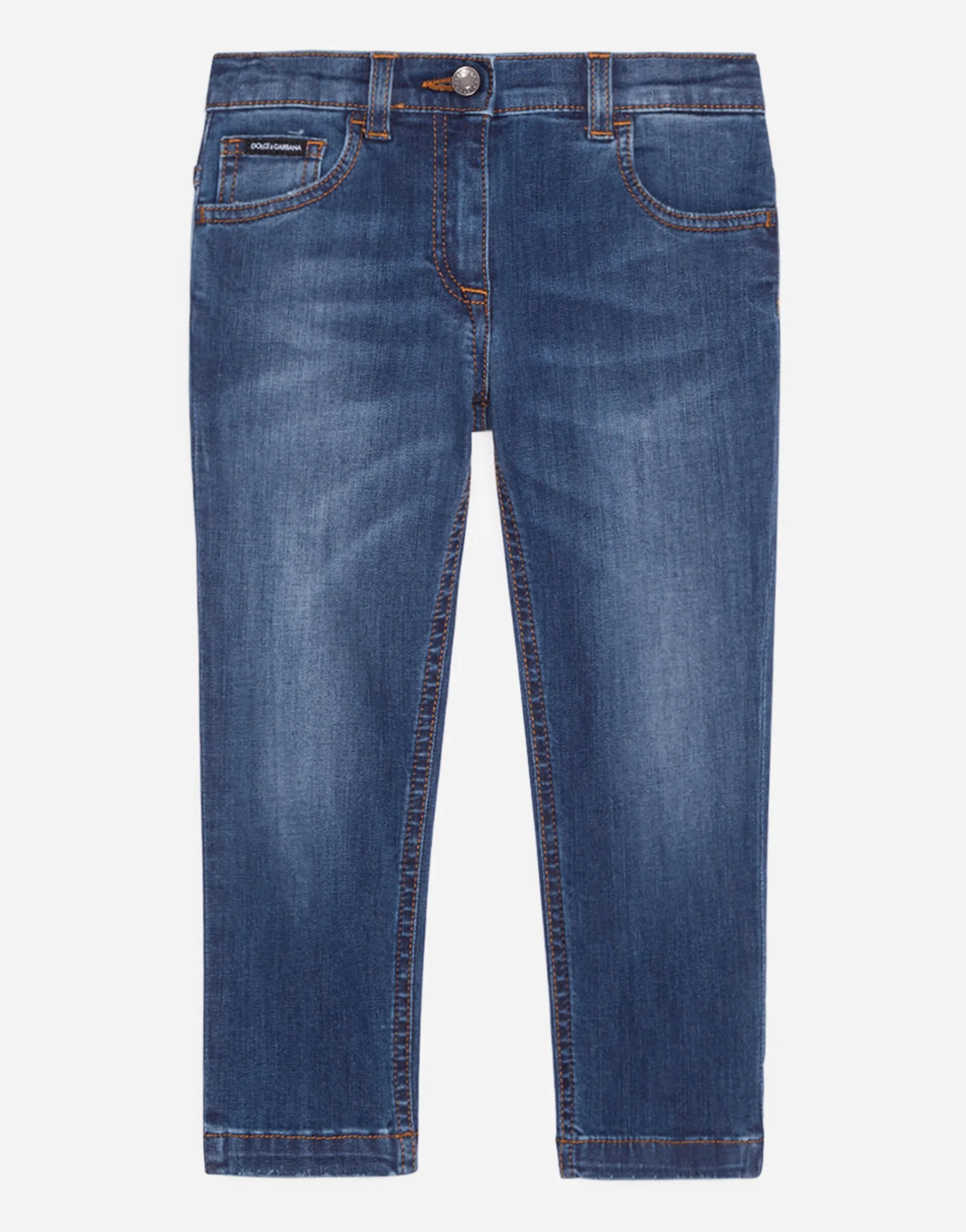 Washed stretch denim skinny jeans