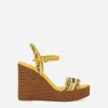 Wedge sandals with majolica embroidery