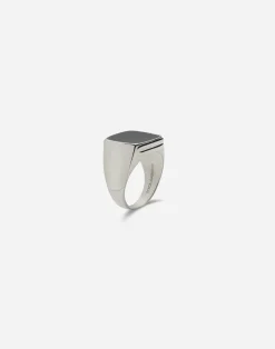 White gold signet ring