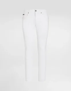 White regular stretch jeans