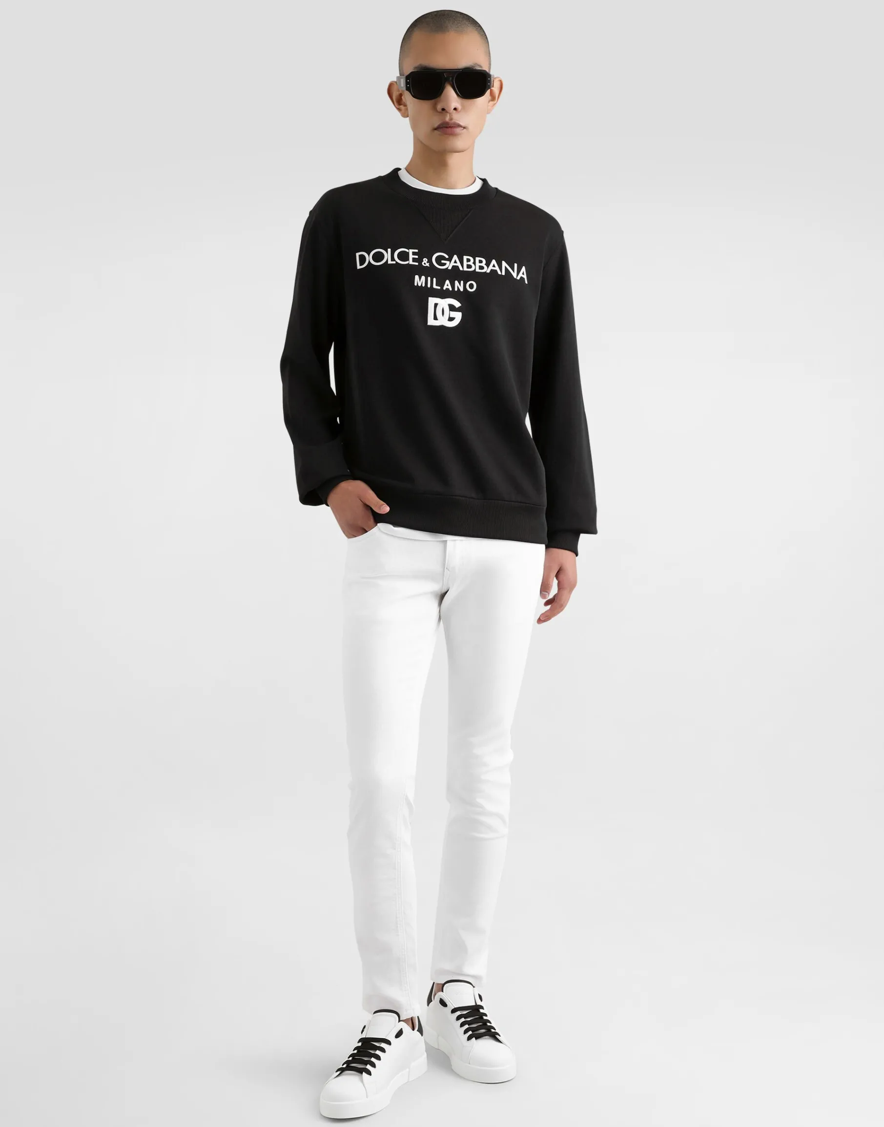 White regular stretch jeans
