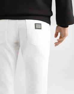 White regular stretch jeans