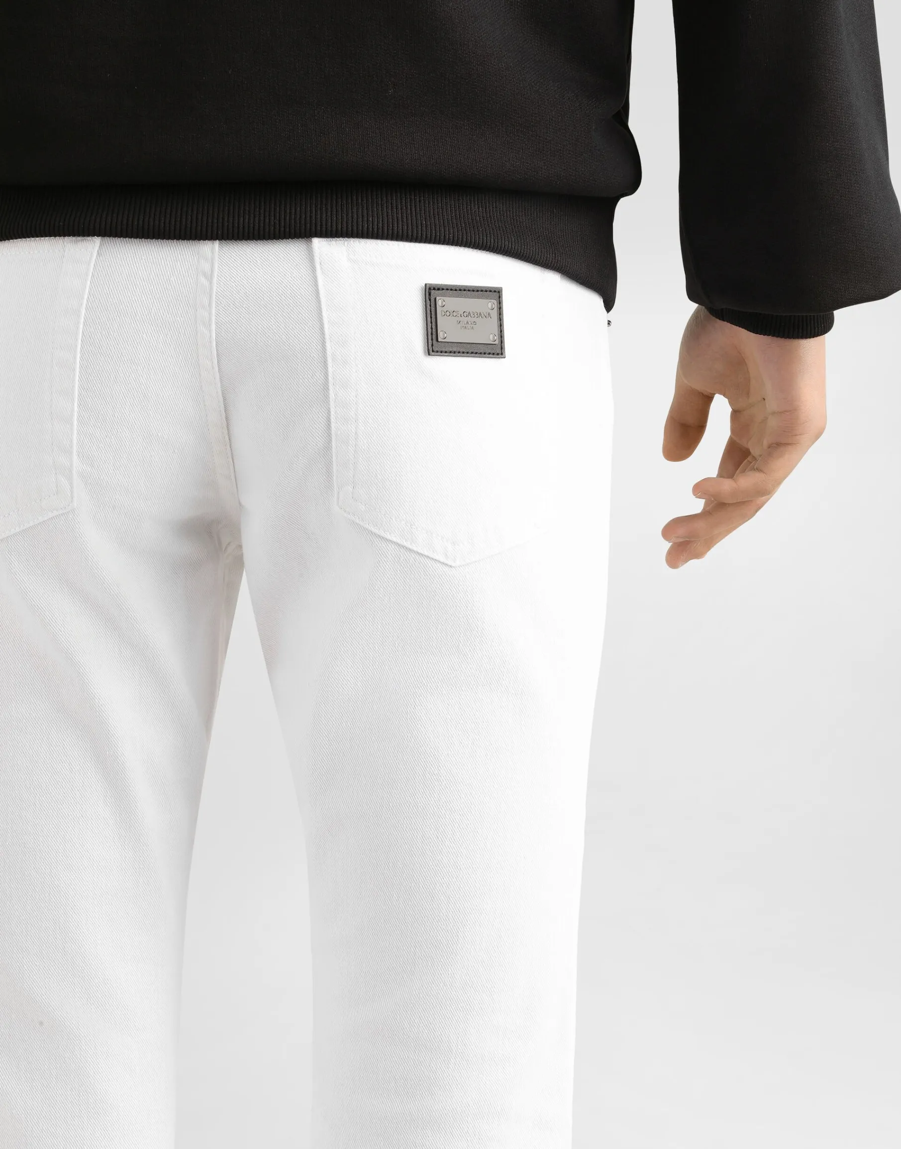 White regular stretch jeans