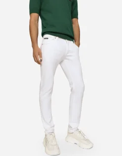 White skinny stretch jeans