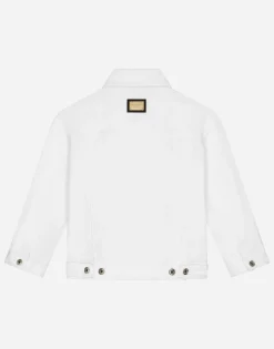 White stretch denim jacket