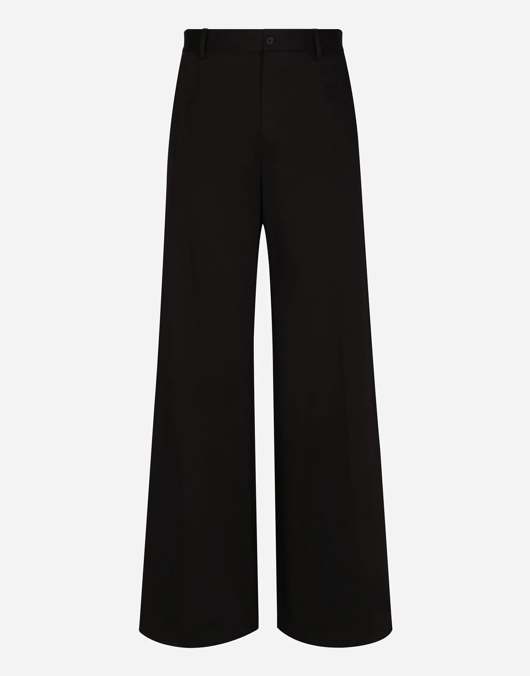Wide-leg stretch cotton pants