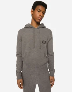 Wool and cashmere hooded sweater