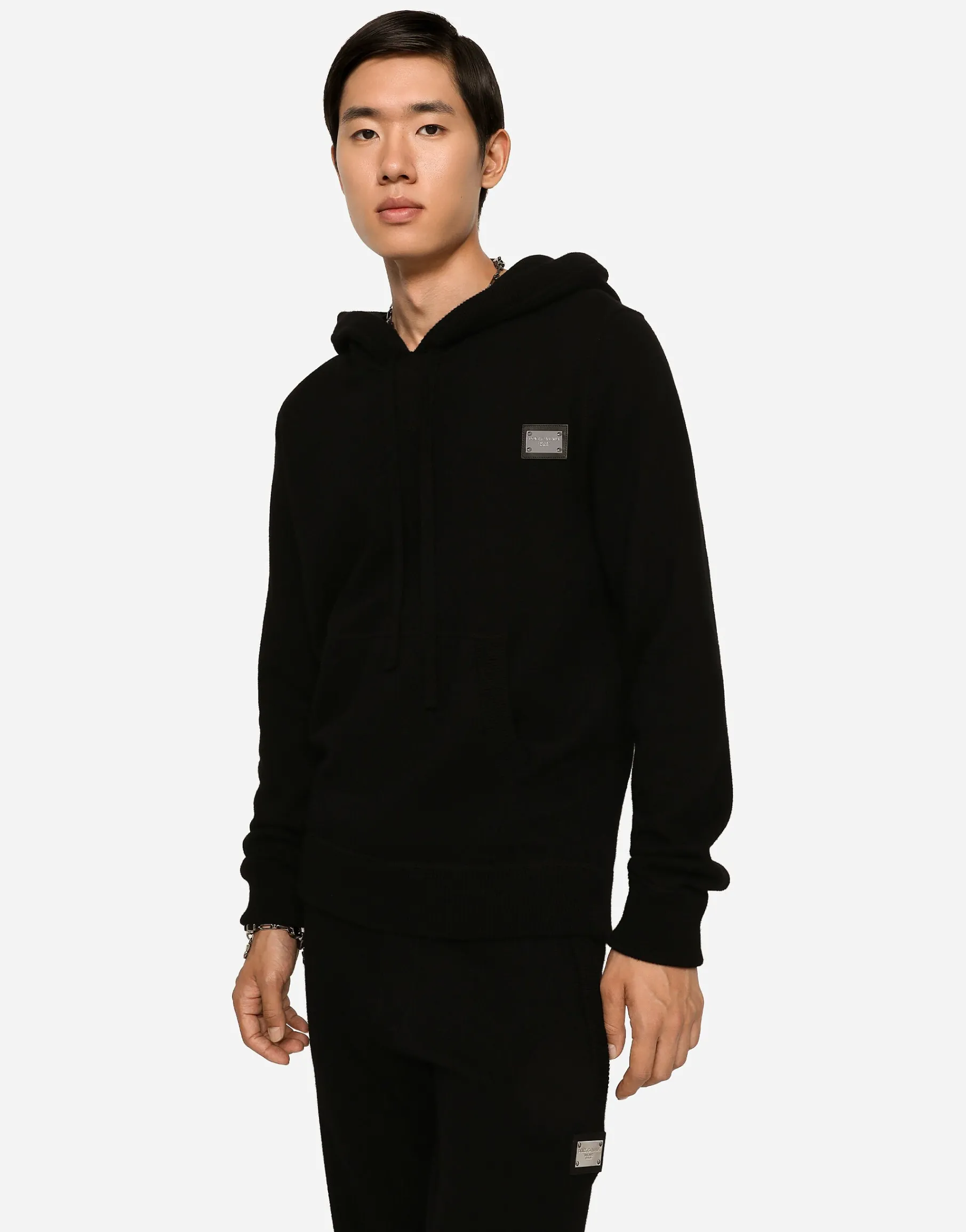 Wool and cashmere hooded sweater