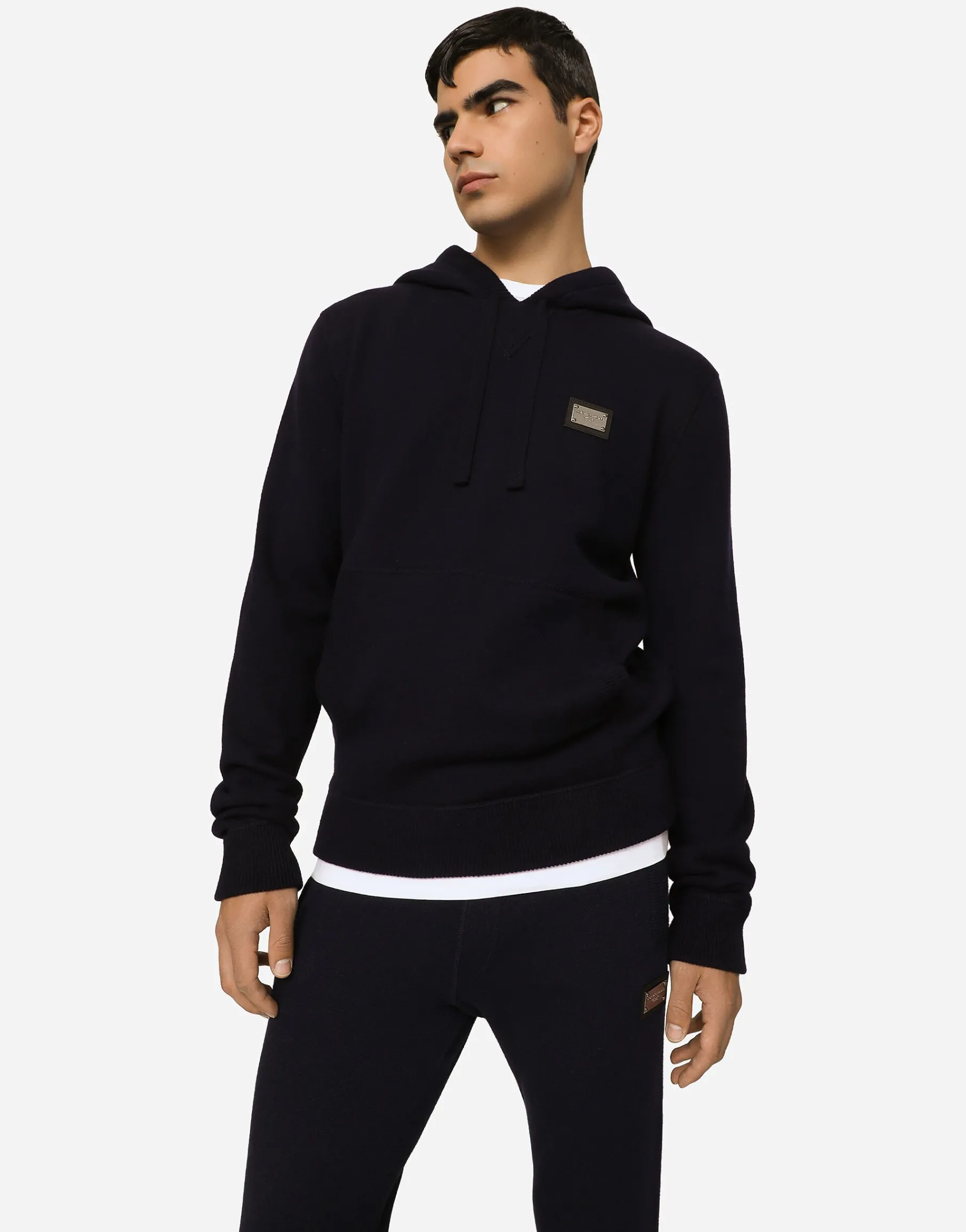 Wool and cashmere hooded sweater
