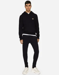 Wool and cashmere knit jogging pants