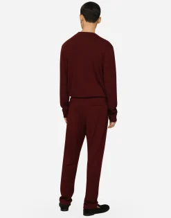 Wool and cashmere knit jogging pants