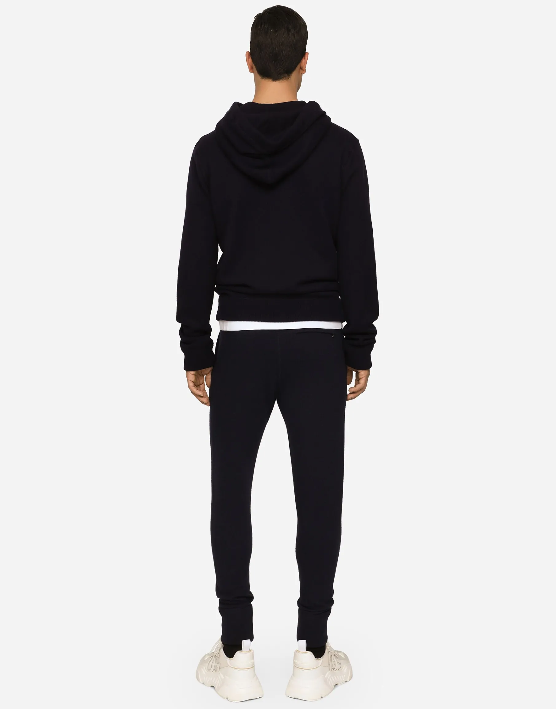 Wool and cashmere knit jogging pants