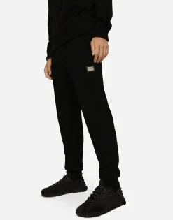 Wool and cashmere knit jogging pants