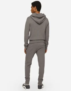 Wool and cashmere knit jogging pants
