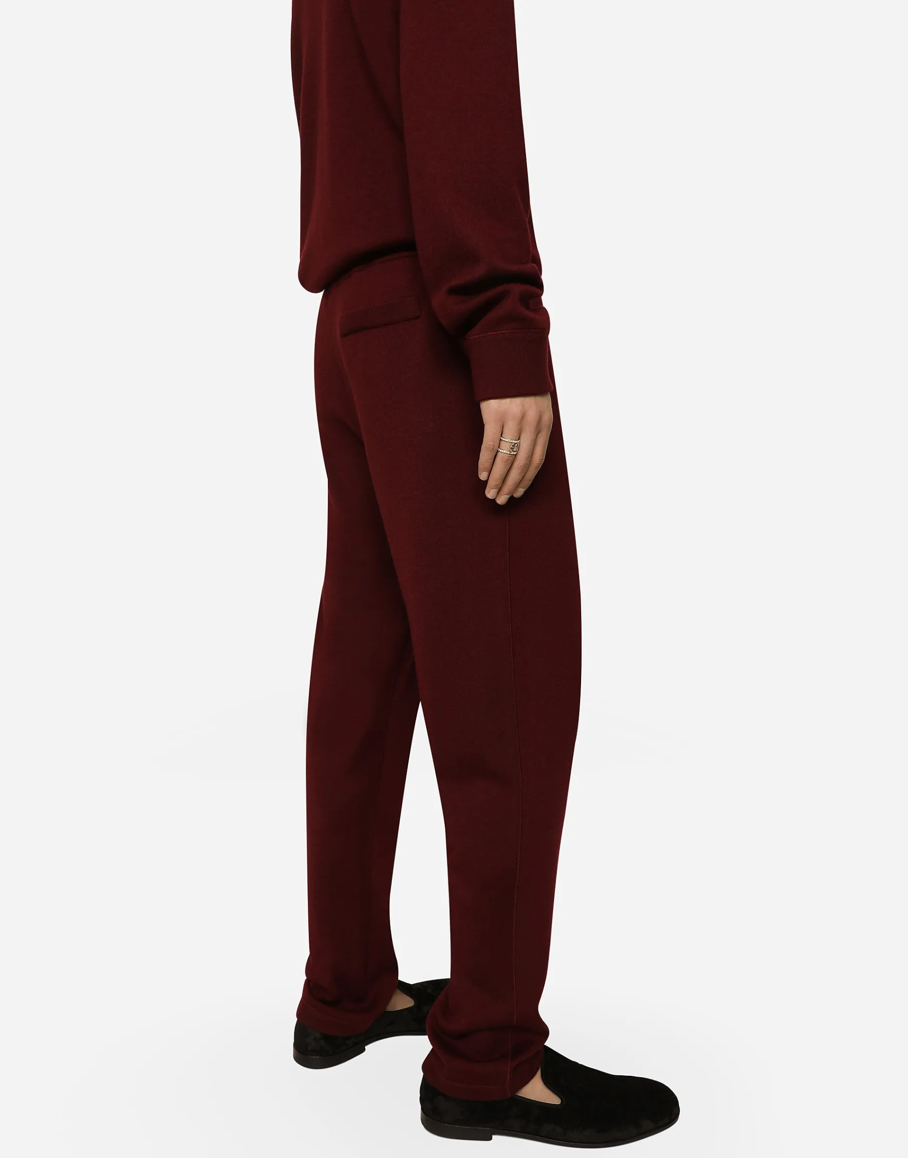 Wool and cashmere knit jogging pants