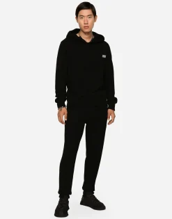 Wool and cashmere knit jogging pants